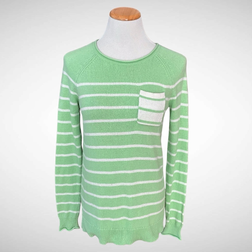 Talbots Striped Pullover Sweater with Pocket Long Sleeves